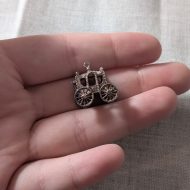 Vintage Silver Cinderella Carriage Charm Pendant - Image 7