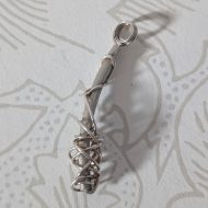 Vintage Sterling Silver Barbed Wire Pendant, Brutalist Wraped Modernist - Image 2