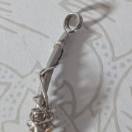 Vintage Sterling Silver Barbed Wire Pendant, Brutalist Wraped Modernist - Image 3