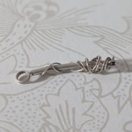 Vintage Sterling Silver Barbed Wire Pendant, Brutalist Wraped Modernist - Image 5