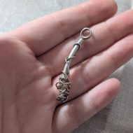 Vintage Sterling Silver Barbed Wire Pendant, Brutalist Wraped Modernist - Image 7