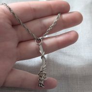 Vintage Sterling Silver Barbed Wire Pendant, Brutalist Wraped Modernist - Image 8