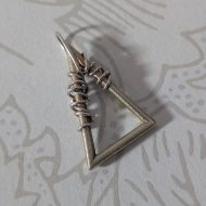 Vintage Sterling Silver Brutalist Triangle Pendant, Gold Wash Barbed Wire Modernist - Image 8