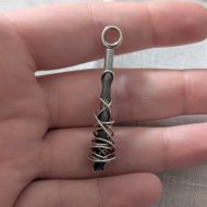 Vintage Sterling Silver Barbed Wire Pendant, Brutalist Wraped Modernist - Image 2