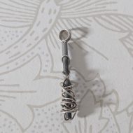 Vintage Sterling Silver Barbed Wire Pendant, Brutalist Wraped Modernist - Image 3