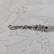Vintage Sterling Silver Barbed Wire Pendant, Brutalist Wraped Modernist - Image 6