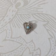 Vintage Silver Filigree Blue Love Heart Pendant Charm - Image 3