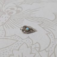 Vintage Silver Filigree Blue Love Heart Pendant Charm - Image 6