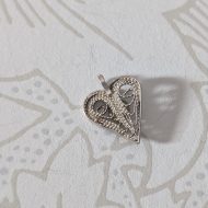 Vintage Silver Filigree Blue Love Heart Pendant Charm - Image 7