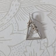 Vintage Sterling Silver Brutalist Triangle Pendant, Barbed Wire Modernist - Image 5