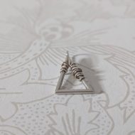 Vintage Sterling Silver Brutalist Triangle Pendant, Barbed Wire Modernist - Image 4