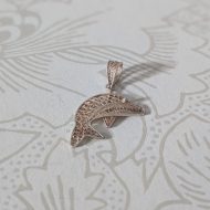 Vintage Sterling Silver Filigree Dolphin Pendant - Image 3