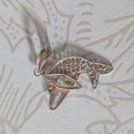 Vintage Sterling Silver Filigree Dolphin Pendant - Image 5