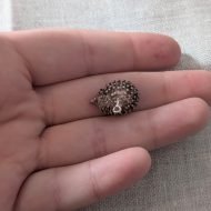 Vintage Silver Hedgehog Charm, Large Garden Pendant - Image 2