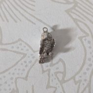 Vintage Silver Owl Charm, Bird Pendant - Image 2