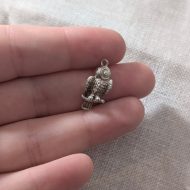 Vintage Silver Owl Charm, Bird Pendant - Image 7