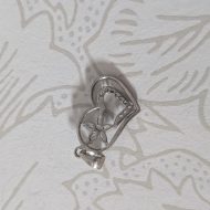 Sterling Silver Love Heart Flower Sparkly CZ Pendant - Image 4