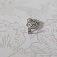 Sterling Silver Love Heart Flower Sparkly CZ Pendant - Image 5