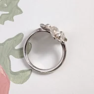 Sterling Silver Daisy Flower Ring Triple Floral Minimalist Band 925 - Image 7