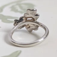 Sterling Silver Daisy Flower Ring Triple Floral Minimalist Band 925 - Image 8