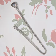 Vintage Sterling Silver CZ Teardrop Blue Pendant Necklace - Image 8