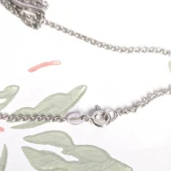Vintage Sterling Silver CZ Teardrop Blue Pendant Necklace - Image 2