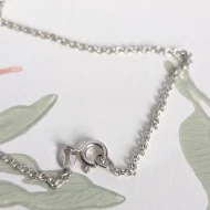 Vintage Sterling Silver CZ Teardrop Blue Pendant Necklace - Image 3