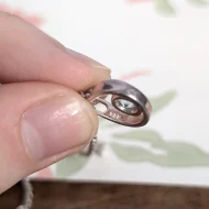 Vintage Sterling Silver CZ Teardrop Blue Pendant Necklace - Image 4
