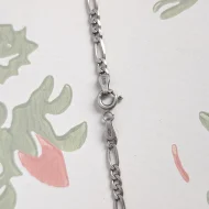 Vintage Sterling Silver Figaro Chain Necklace 925 Italy - Image 3