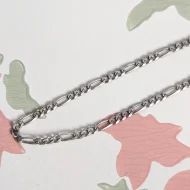 Vintage Sterling Silver Figaro Chain Necklace 925 Italy - Image 4