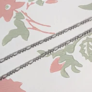 Vintage Sterling Silver Figaro Chain Necklace 925 Italy - Image 5