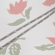 Vintage Sterling Silver Figaro Chain Necklace 925 Italy - Image 6