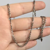 Vintage Sterling Silver Figaro Chain Necklace 925 Italy - Image 2