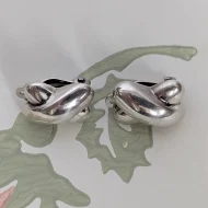 Vintage Sterling Silver Thomas Sabo Earrings Puffy Criss Cross Clip Ons 925 - Image 9