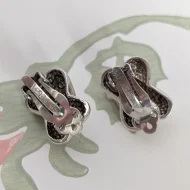 Vintage Sterling Silver Thomas Sabo Earrings Puffy Criss Cross Clip Ons 925 - Image 5