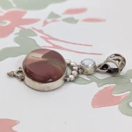 Sterling Silver Jasper Pearl Boho Pendant - Image 3