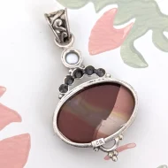 Sterling Silver Jasper Pearl Boho Pendant - Image 5