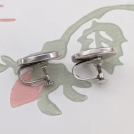 Vintage Sterling Silver Abalone Shell Screw Back Earrings - Image 5
