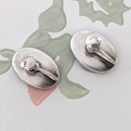 Vintage Sterling Silver Abalone Shell Screw Back Earrings - Image 7