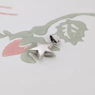 Sterling Silver Puffy Star Pendant Charm 925 - Image 3
