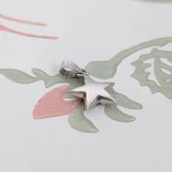 Sterling Silver Puffy Star Pendant Charm 925 - Image 5