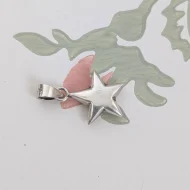Sterling Silver Puffy Star Pendant Charm 925 - Image 6