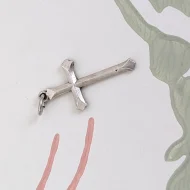 Vintage Sterling Silver Small Cross Pendant Charm - Image 3