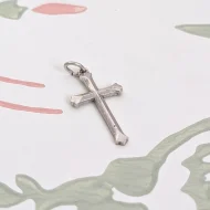Vintage Sterling Silver Small Cross Pendant Charm - Image 4