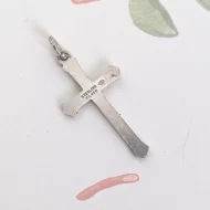 Vintage Sterling Silver Small Cross Pendant Charm - Image 5