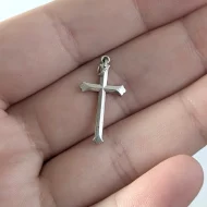 Vintage Sterling Silver Small Cross Pendant Charm - Image 2