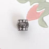 Sterling Silver CZ Daughter Charm Round - Image 7