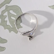 Vintage Sterling Silver Dolphin Swimming Ring Crossover Band - Image 11