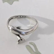 Vintage Sterling Silver Dolphin Swimming Ring Crossover Band - Image 7
