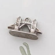 Vintage Silver London Tower Bridge Charm Pendant - Image 2